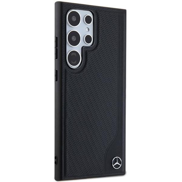 Etui Mercedes MEHMS24L23RBGVK Samsung Galaxy S24 Ultra S928 czarny/black hardcase Leather Debossed Line MagSafe Case