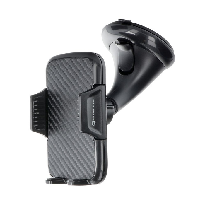 Uchwyt na telefon do samochodu uniwersalny Forcell F-Grip Carbon HT1 do szyby / deski czarny