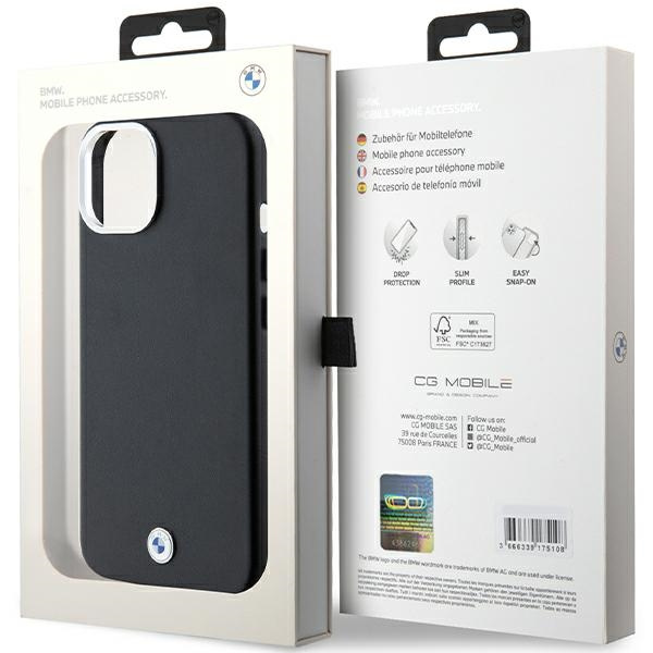 Etui Bmw Bmhmp14s23pufwk Iphone 14 / 15 / 13 6.1" Czarny/black Signature Wrapped Metal Magsafe Case