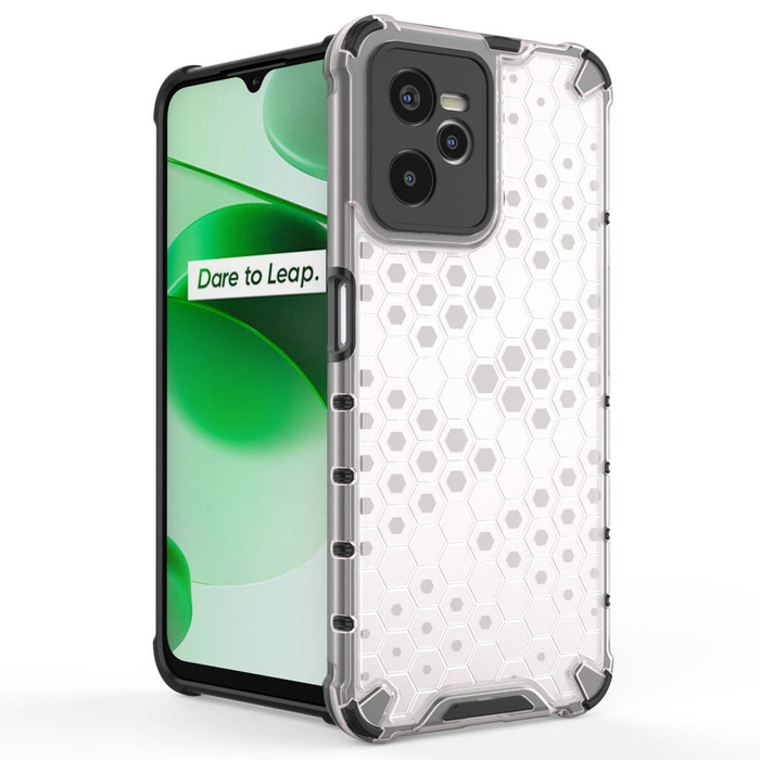 Honeycomb etui pancerny pokrowiec z żelową ramką Realme C35 przezroczysty