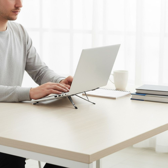 Uchwyt na laptop / tablet biurkowy składany Forcell F-Grip Fold Stand X Pro szary