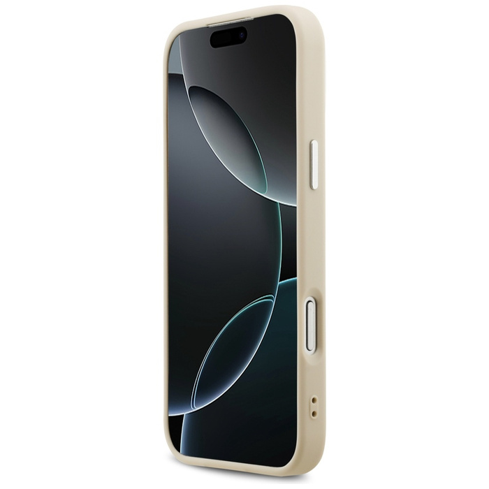 Etui Guess Peony Hot Stamp Script        MagSafe do iPhone 17 Pro Max beżowy