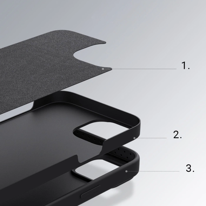 Etui Nillkin CamShield Silky Silicone Case etui pokrowiec z osłoną na aparat do iPhone 13 Pro czarny