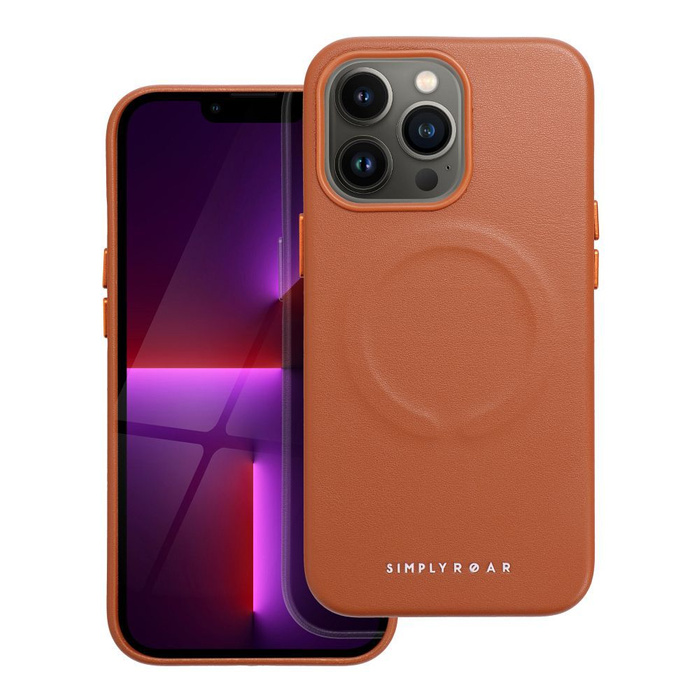 Futerał Roar Leather Mag Case kompatybilny z MagSafe - do iPhone 13 Pro Brązowy