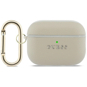 Etui Guess Grained Classic Logo Hook do  AirPods Pro 3 złoty