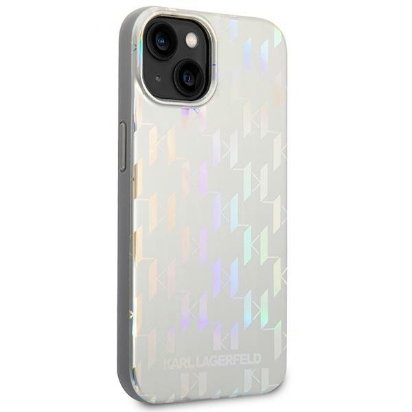 Etui KARL LAGERFELD Apple iPhone 14 Monogram Iridescent Srebrny Hardcase