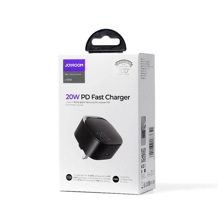 Mała szybka ładowarka USB Typ C PD 20W wtyczka EU czarna (L-P210)