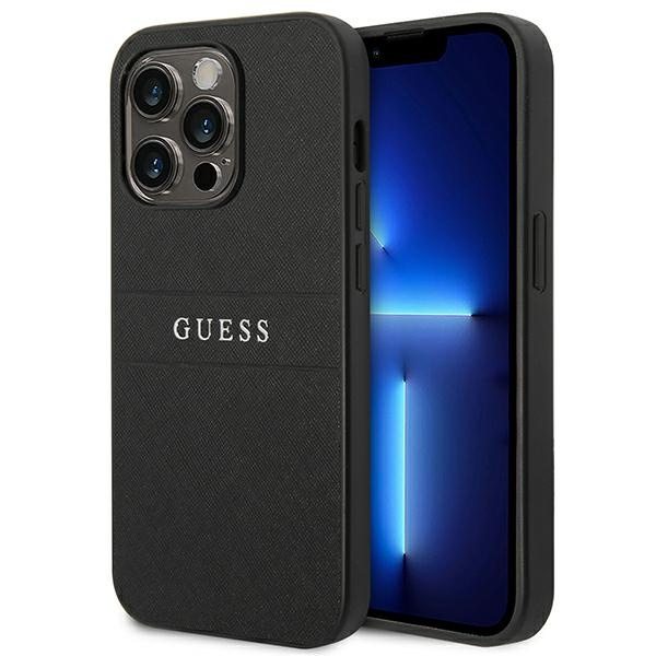 Etui GUESS Apple iPhone 14 Pro Saffiano Strap Czarny Case