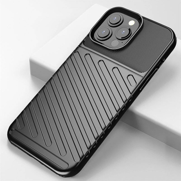 Thunder Case elastyczne pancerne etui pokrowiec iPhone 13 Pro Max zielony