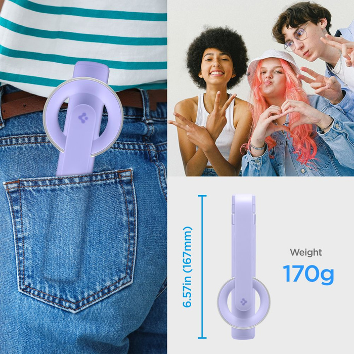 SELFIE STICK SPIGEN S571W MAGSAFE BLUETOOTH STATYW FIOLETOWY