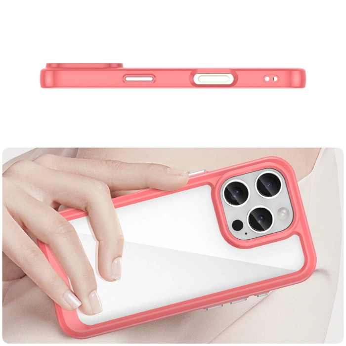 Etui Outer Space Case z żelową ramką do iPhone 16 Pro - czerwone