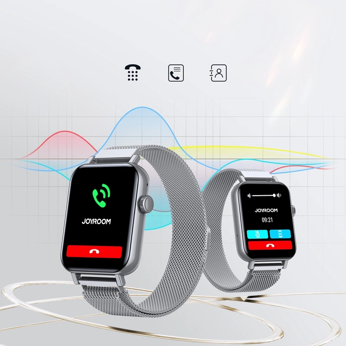 Smartwatch Joyroom JR-FT5 IP68 z funkcją odbierania połączeń - srebrny