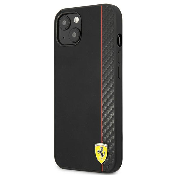 Etui FERRARI Apple iPhone 13 Mini On Track Carbon Stripe Czarny Hardcase
