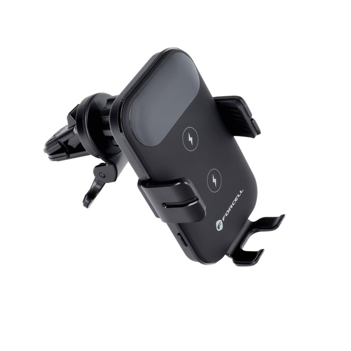 Uchwyt na telefon do samochodu indukcyjny Forcell F-Grip HS4 15W do kratki czarny