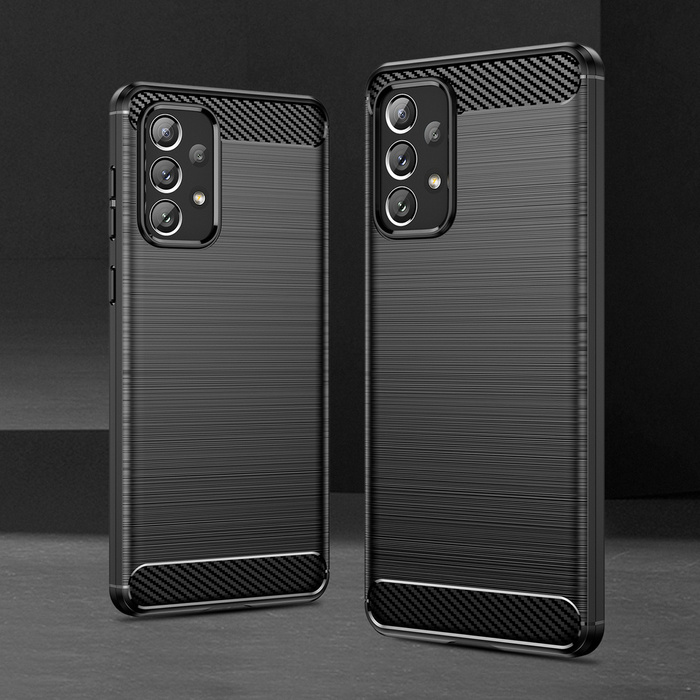 Carbon Case elastyczne etui pokrowiec Samsung Galaxy A73 czarny