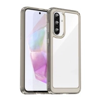 Etui Outer Space Case do Samsung Galaxy A56 pokrowiec z elastyczną ramką - półprzezroczyste, czarne