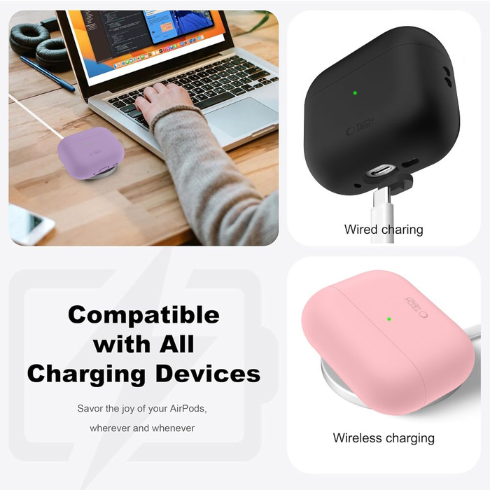 TECH-PROTECT SILICONE APPLE AIRPODS PRO 3 DUSTY PINK