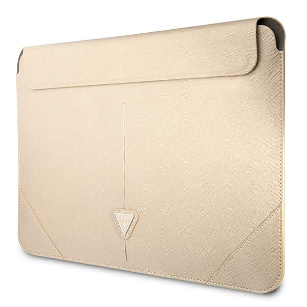 Etui GUESS Laptop 16 Sleeve Saffiano Triangle Logo Beżowy Case