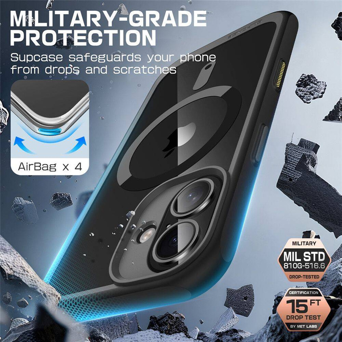 ETUI SUPCASE UB MAG MAGSAFE IPHONE 16 BLACK