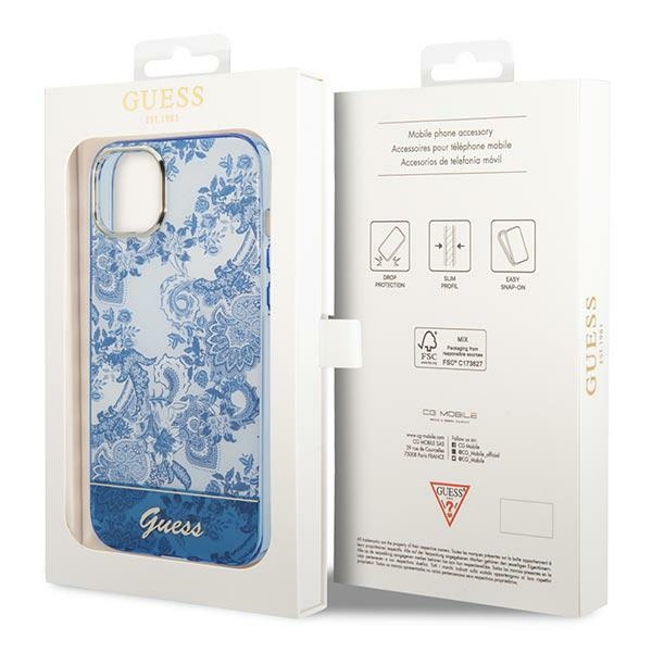 Etui GUESS Apple iPhone 14 Plus Porcelain Collection Niebieski Hardcase