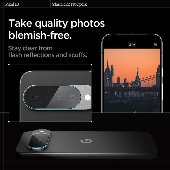 OSŁONA APARATU SPIGEN GOOGLE PIXEL 10  OPTIK GLAS.TR CAMERA PROTECTOR 2-PACK CRYSTAL CLEAR