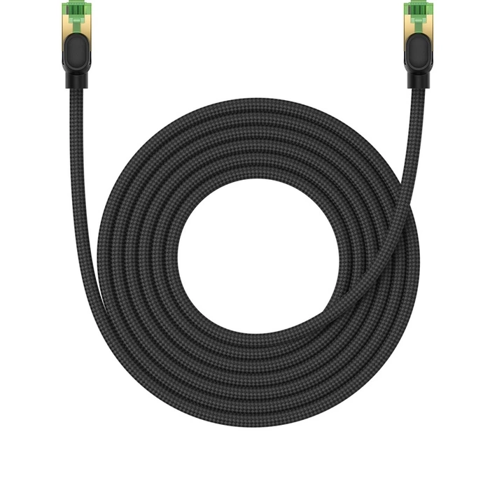 Kabel sieciowy w oplocie kat. 8 Baseus Ethernet RJ45, 40Gbps, 5m (czarny)