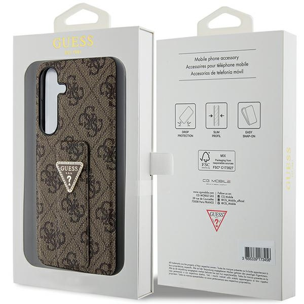Etui Guess GUHCS24MPGS4TDW Samsung Galaxy S24 Plus S926 brązowy/brown hardcase Grip Stand 4G Triangle Strass Case