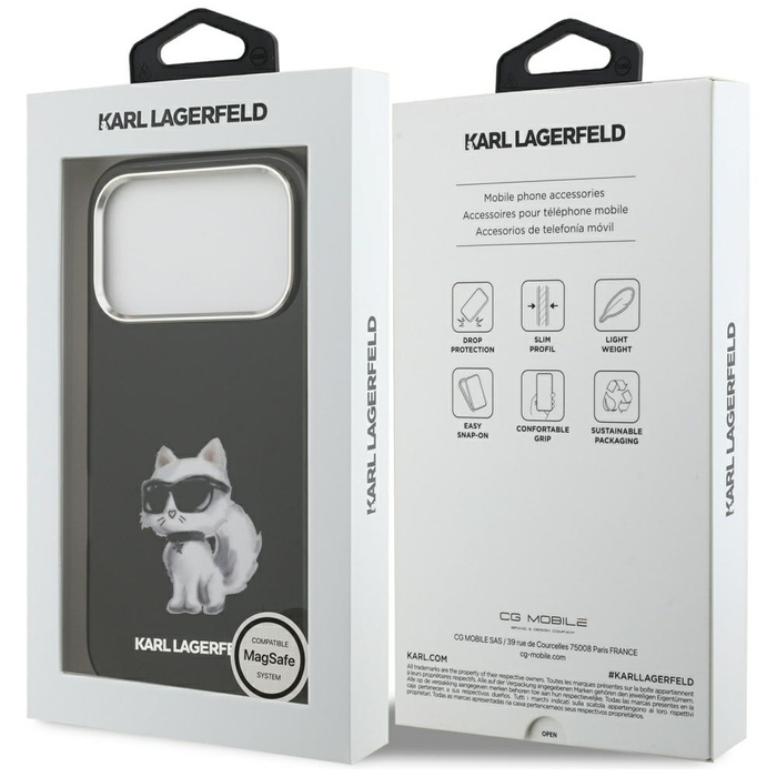 Etui Karl Lagerfeld IML Aquarelle        Choupette & Logo MagSafe do iPhone 17 Pro czarny