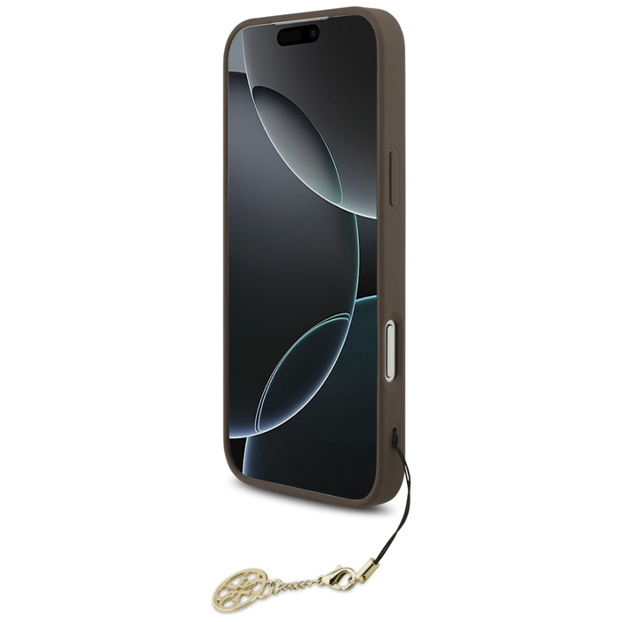 Etui Guess 4G Charms Collection MagSafe  do iPhone 17 Pro Max brązowy