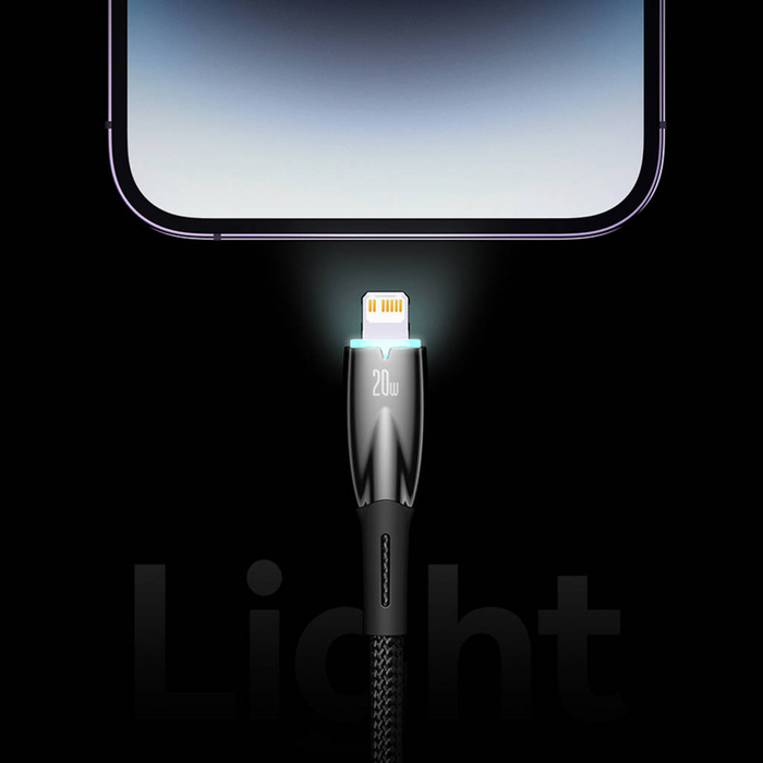 Baseus Glimmer Series kabel do szybkiego ładowania USB-A - USB-C 100W 480Mb/s 6A 2m czarny