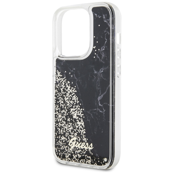 Etui Guess GUHCP14LLCSGSGK iPhone 14 Pro 6.1" czarny/black hardcase Liquid Glitter Marble Case