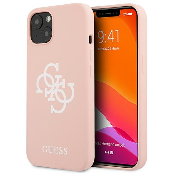 Etui GUESS Apple iPhone 13 Mini Silicone 4G Logo Różowy Hardcase