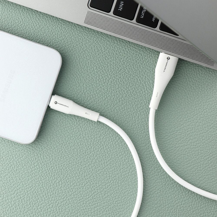 Kabel USB A do USB C Forcell F-Energy QC4.0 3A 66W Silicone 1 m C342 biały