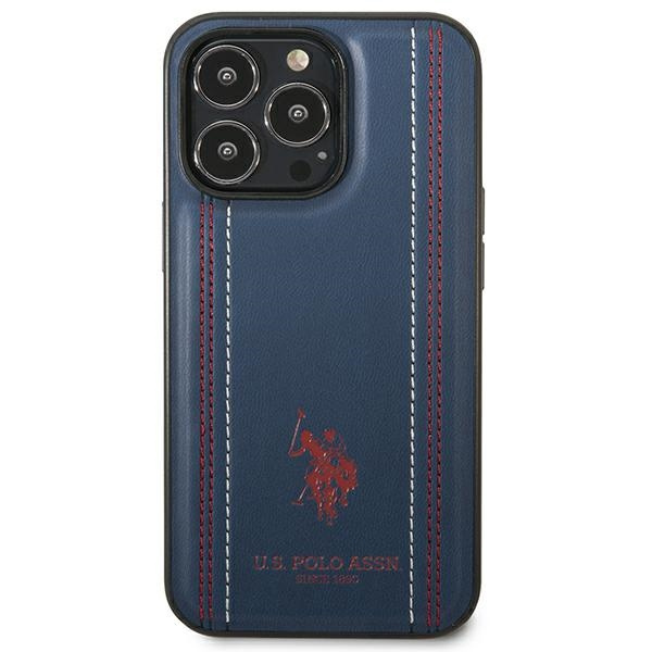 Etui US Polo USHCP14LPFAV iPhone 14 Pro 6,1" granatowy/navy blue Leather Stitch