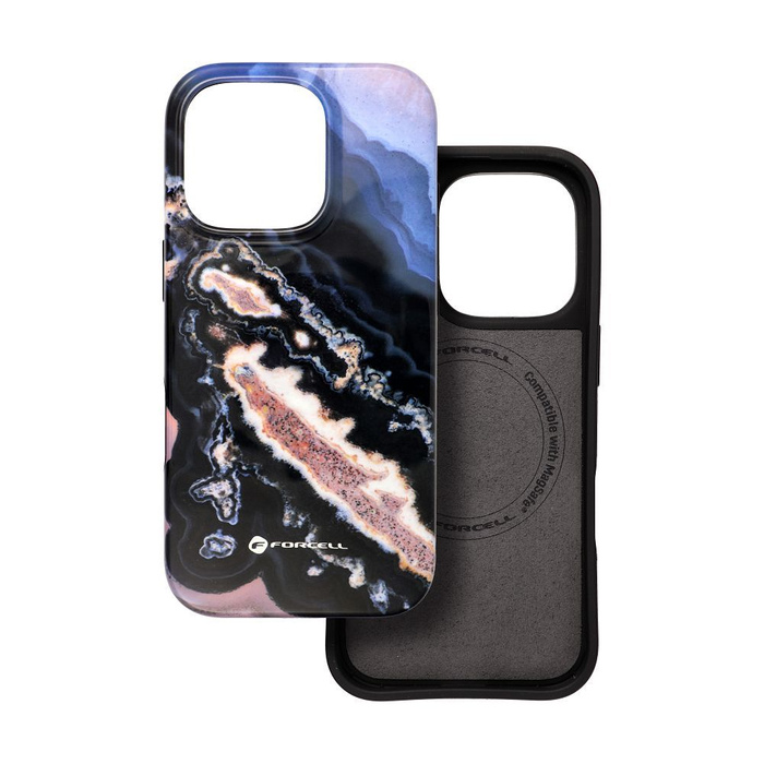 Etui na iPhone 15 Forcell F-Protect Mirage zgodny z MagSafe Military Drop-Test gold island