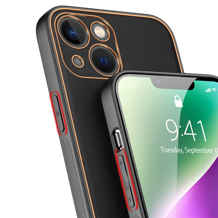 Dux Ducis Yolo etui iPhone 14 elegancki pokrowiec ze skóry ekologicznej czarny