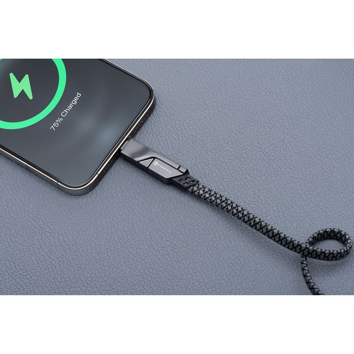 Kabel 4w1 USB C / USB A do USB C / Lightning Forcell F-Energy QC PD 3A 60W 1 m C241 chrom