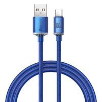 [PO ZWROCIE] Baseus Crystal Shine Series kabel przewód USB do szybkiego ładowania i transferu danych USB Typ A - USB Typ C 100W 1,2m niebieski (CAJY000403)