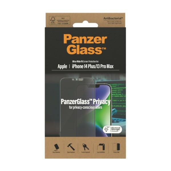 PanzerGlass Ultra-Wide Fit iPhone 14 Plus / 13 Pro Max 6,7" Privacy Screen Protection Antibacterial P2773