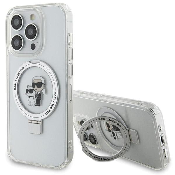 Etui Karl Lagerfeld KLHMP13XHMRSKCH iPhone 13 Pro Max 6.7" biały/white hardcase Ring Stand Karl&Choupettte MagSafe Case