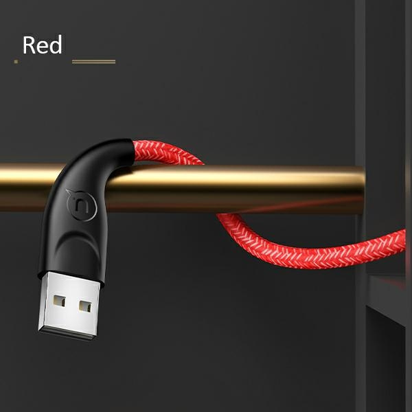 USAMS Kabel pleciony U41 USB-C Fast Charge 3m czerwony/red SJ398USB02 (US-SJ398)