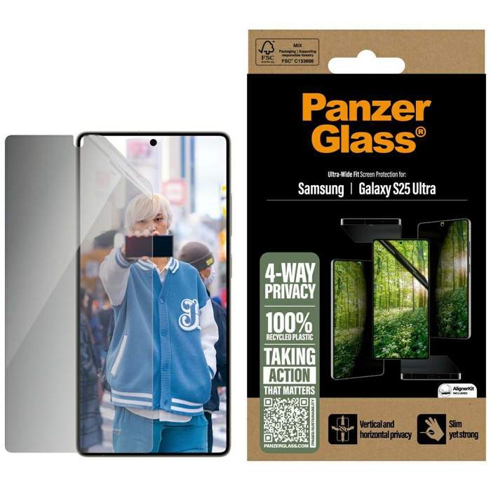 Szkło prywatyzujące PanzerGlass Eco       Matrix Ultra-Wide Fit do Samsung Galaxy S25 Ultra