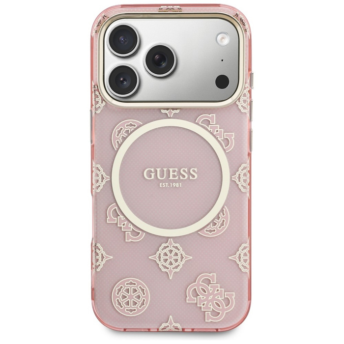 Etui Guess IML Peony Dot MagSafe do      iPhone 17 Pro różowy