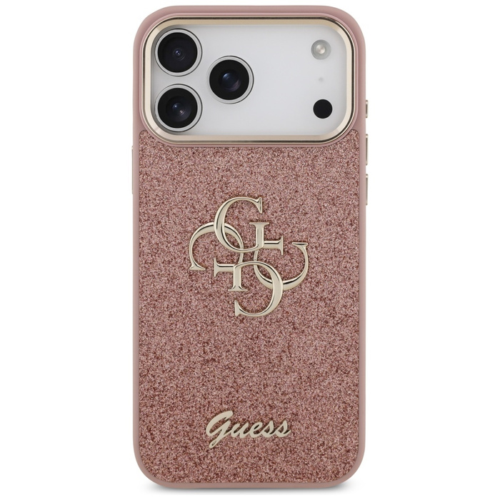 Etui Guess Fixed Glitter Big 4G Metal    Frame do iPhone 17 Pro Max różowy