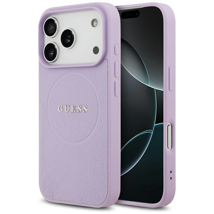 Etui Guess Grained Ring MagSafe do       iPhone 17 Pro fioletowy