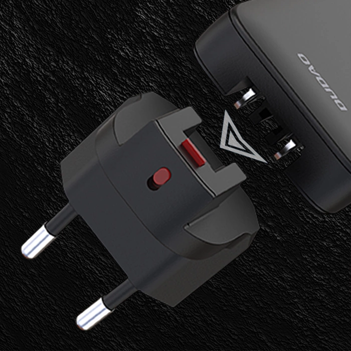 Ładowarka sieciowa GaN Dudao A65Q 65W USB-A / USB-C PD ultracienka - czarna