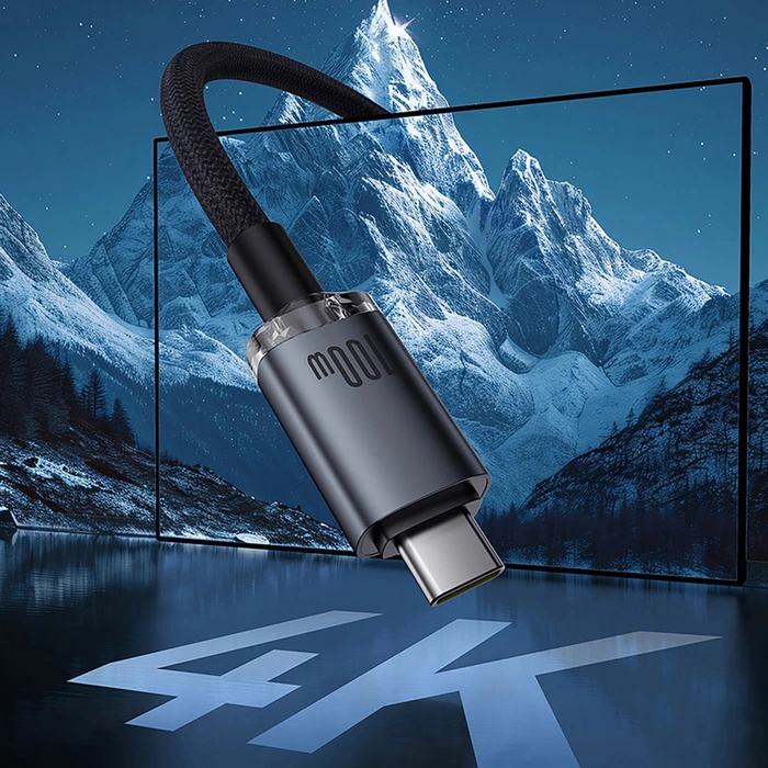 Baseus kabel Crystal Shine USB3.2 Full-Featured Fast-Charging Data Cable USB-C to USB-C 100W 1.5m 20Gb Cluster czarny