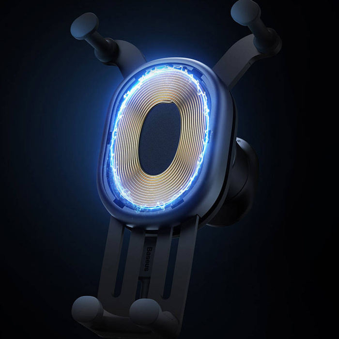 Baseus uchwyt samochodowy z wbudowaną ładowarką indukcyjną 15W na kratkę wentylacyjną nawiew czarny