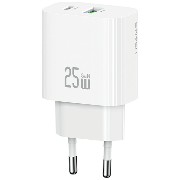 Ładowarka sieciowa USAMS CC315 T65 25W   1xUSB-C 1xUSB-A Fast Charging biały
