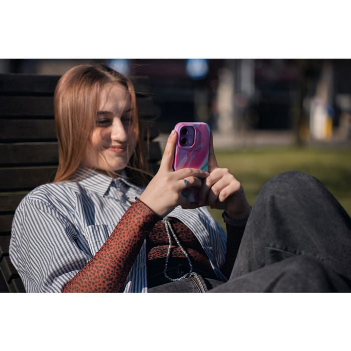 Etui na iPhone 16 Forcell F-Protect Mirage zgodny z MagSafe Military Drop-Test pink marble